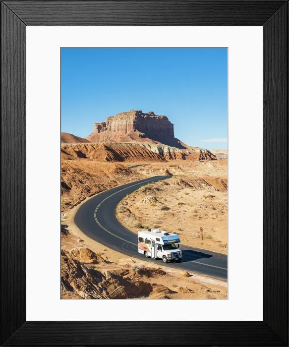 Framed Print : RV on a road in Goblin Valley State Park Utah, USA Framed Print : RV on a road in Goblin Valley State Park Utah, USA