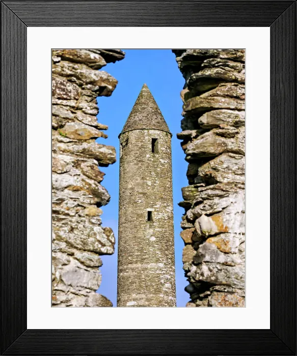 Framed Print : The Round Tower, Early Medieval Monastic Settlement, Glendalough, County Wicklow, Ireland Framed Print : The Round Tower, Early Medieval Monastic Settlement, Glendalough, County Wicklow, Ireland