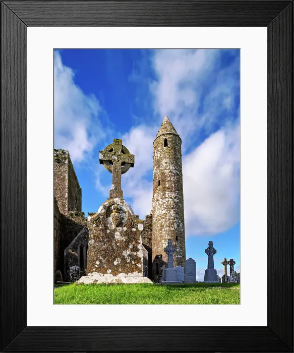 Framed Print : The Round Tower at Rock of Cashel, Cashel, County Tipperary, Ireland