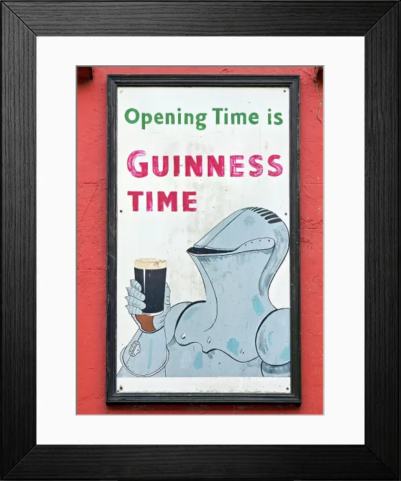 Framed Print : Opening Time is Guinness Time Advert, Wexford, County Wexford, Ireland Framed Print : Opening Time is Guinness Time Advert, Wexford, County Wexford, Ireland