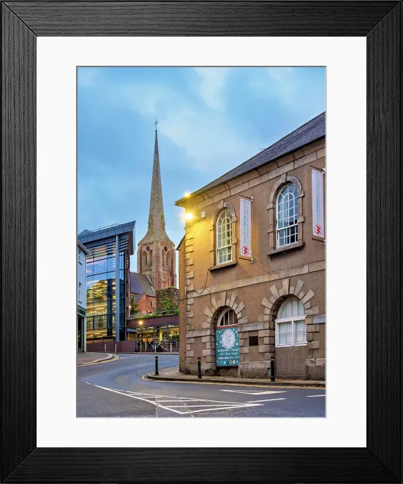 Framed Print : Arts Centre and Church of the Immaculate Conception at dusk, Wexford, County Wexford, Ireland