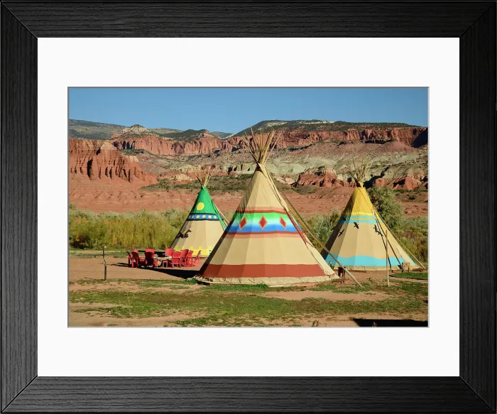Framed Print : USA, Utah, Colorado Plateau, Torrey, Tipi, camp