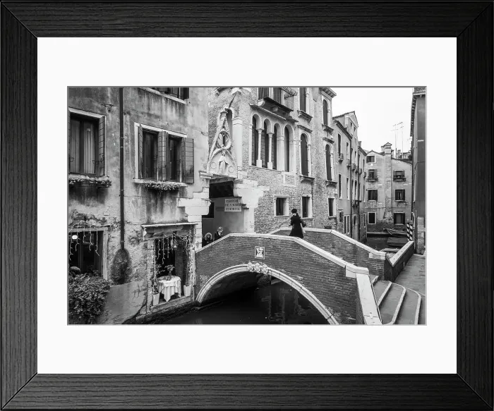 Framed Print : Bridge over canal in the Castello area of Venice, Veneto, Italy