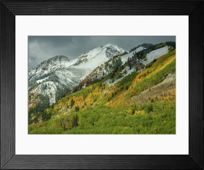Framed Print : USA, Colorado, Rocky Mountains, San Juan Mountains, San Juan National Forest, Telluride, Highway 145, snow capped peak in autumn Framed Print : USA, Colorado, Rocky Mountains, San Juan Mountains, San Juan National Forest, Telluride, Highway 145, snow capped peak in autumn