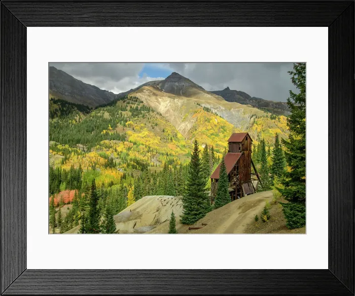 Framed Print : USA; Colorado; Rocky Mountains; San Juan Mountains; Million Dollar Highway; Ouray; Red Mountain, Yankee Girl Mine Framed Print : USA; Colorado; Rocky Mountains; San Juan Mountains; Million Dollar Highway; Ouray; Red Mountain, Yankee Girl Mine
