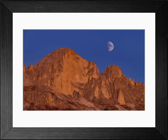 Framed Print : Moonrise over Rosengarten Range, Trentino-Alto Adige, Italy Framed Print : Moonrise over Rosengarten Range, Trentino-Alto Adige, Italy