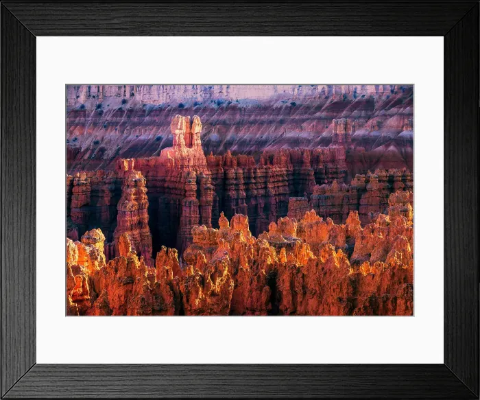 Framed Print : USA, Bryce Canyon, sun rising thorugh the rock formations Framed Print : USA, Bryce Canyon, sun rising thorugh the rock formations