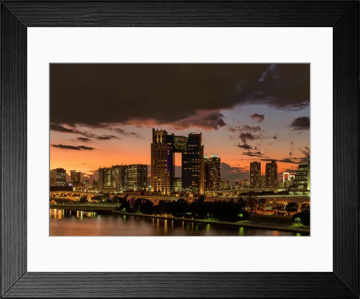 Framed Print : Odaiba Skyline at Sunset, Tokyo, Japan Framed Print : Odaiba Skyline at Sunset, Tokyo, Japan