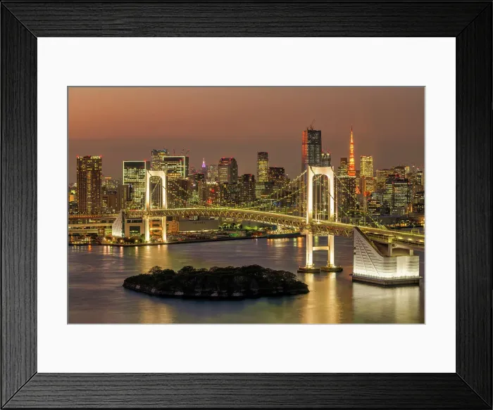 Framed Print : Rainbow Bridge & Tokyo Skyline at Night, Tokyo, Japan Framed Print : Rainbow Bridge & Tokyo Skyline at Night, Tokyo, Japan