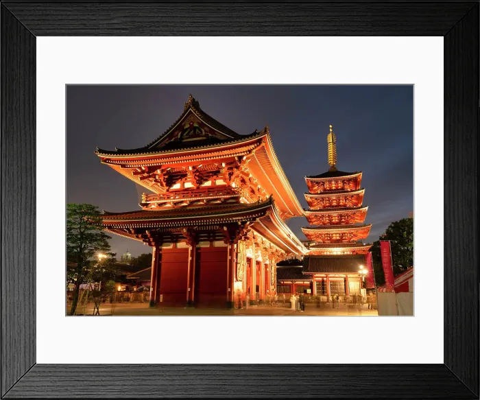 Framed Print : Senso-ji Temple & Pagoda at Night, Tokyo, Japan Framed Print : Senso-ji Temple & Pagoda at Night, Tokyo, Japan