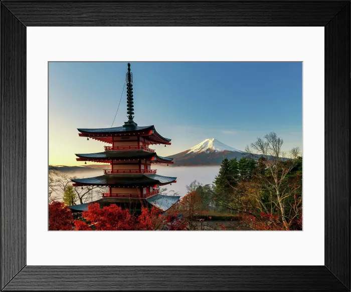 Framed Print : Mist Below Mt. Fuji & Chureito Pagoda, Fujiyoshida, Yamanashi Prefecture, Japan Framed Print : Mist Below Mt. Fuji & Chureito Pagoda, Fujiyoshida, Yamanashi Prefecture, Japan
