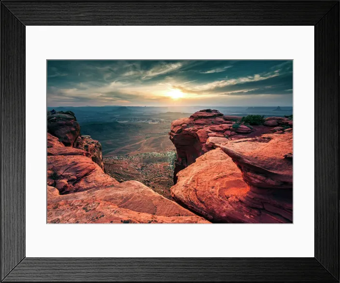 Framed Print : USA, Utah, sun setting in the Canyonlands plateau Framed Print : USA, Utah, sun setting in the Canyonlands plateau