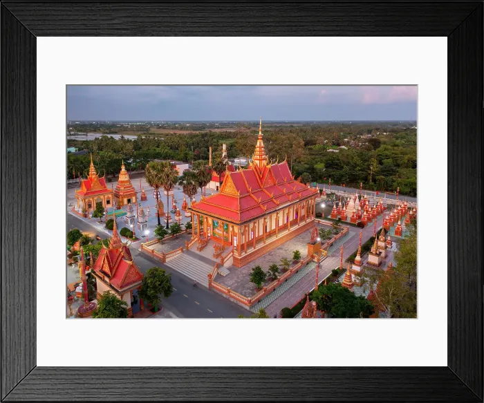 Framed Print : Vietnam, Bac Lieu Province, Bac Lieu, Chua Xiem Can, an aerial view of the Khmer pagoda Framed Print : Vietnam, Bac Lieu Province, Bac Lieu, Chua Xiem Can, an aerial view of the Khmer pagoda