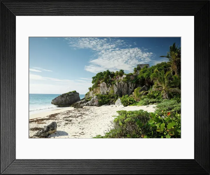 Framed Print : Myan temple ruins and beach, Tulum, Yucatan peninsula, Mexico Framed Print : Myan temple ruins and beach, Tulum, Yucatan peninsula, Mexico