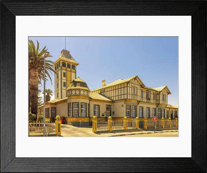 Framed Print : Namibia, Swakopmund, German-style Woermannhaus built in 1905 as the main offices of the Damara & Namaqua Trading Company and declared a national monument and restored in 1976 Framed Print : Namibia, Swakopmund, German-style Woermannhaus built in 1905 as the main offices of the Damara & Namaqua Trading Company and declared a national monument and restored in 1976