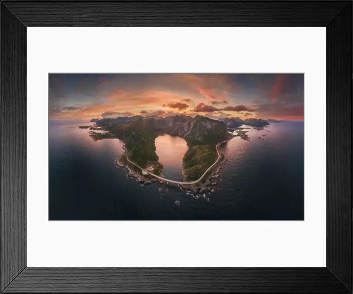 Framed Print : Southern part of the Lofoten Islands archipelago seen from a bit south of Reine. Lofoten Islands, Norway Framed Print : Southern part of the Lofoten Islands archipelago seen from a bit south of Reine. Lofoten Islands, Norway