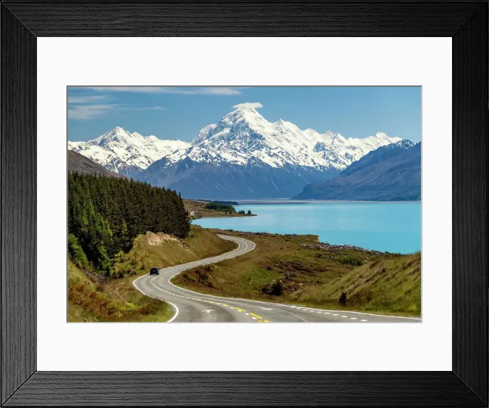 Framed Print : Road Leading to Mt. Cook, Lake Pukaki, South Island, New Zealand Framed Print : Road Leading to Mt. Cook, Lake Pukaki, South Island, New Zealand