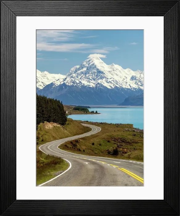 Framed Print : Road Leading to Mt. Cook, Lake Pukaki, South Island, New Zealand Framed Print : Road Leading to Mt. Cook, Lake Pukaki, South Island, New Zealand
