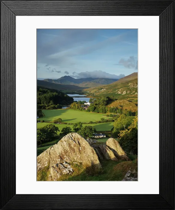Framed Print : View to Llynnau Mymbyr & Mount Snowdon, Snowdonia National Park, Gwynedd, Snowdonia, Wales, UK Framed Print : View to Llynnau Mymbyr & Mount Snowdon, Snowdonia National Park, Gwynedd, Snowdonia, Wales, UK