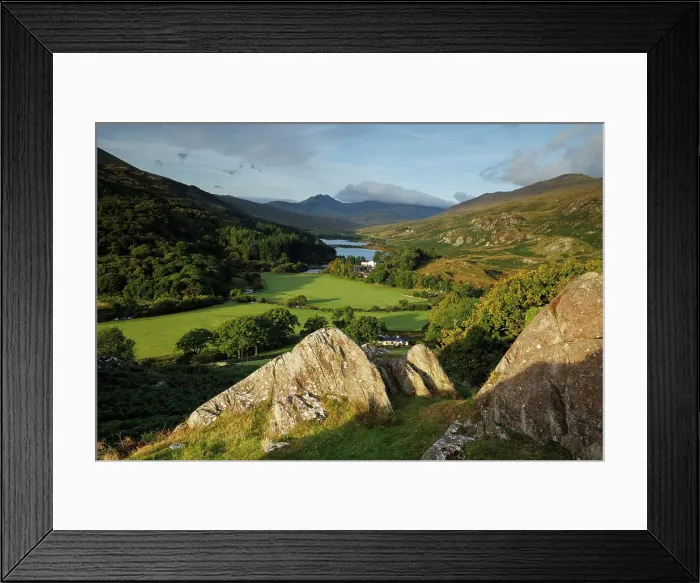 Framed Print : View to Llynnau Mymbyr & Mount Snowdon, Snowdonia National Park, Gwynedd, Snowdonia, Wales, UK Framed Print : View to Llynnau Mymbyr & Mount Snowdon, Snowdonia National Park, Gwynedd, Snowdonia, Wales, UK