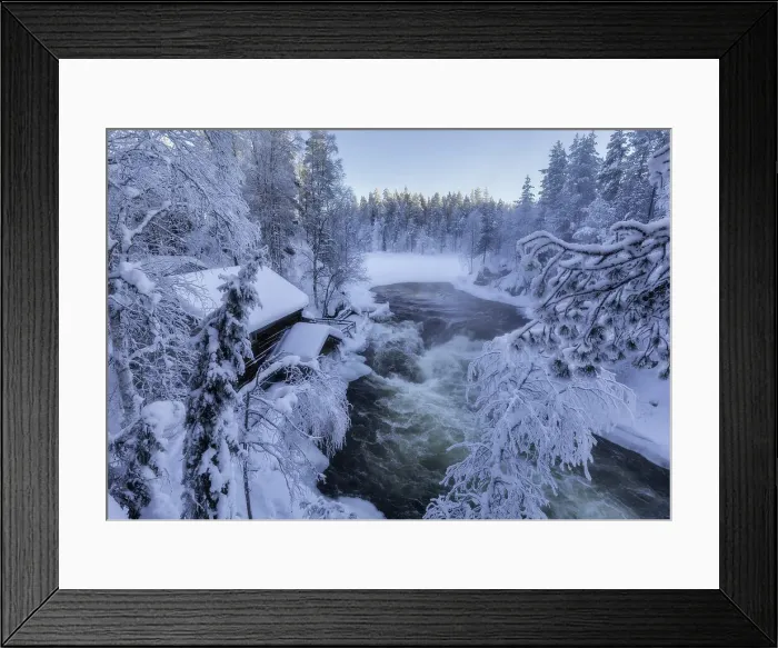Framed Print : Myllykoski, the old mill along the Kitkajoki River at Oulanka National Park, Juuma, Kuusamo, Lapland, Finland