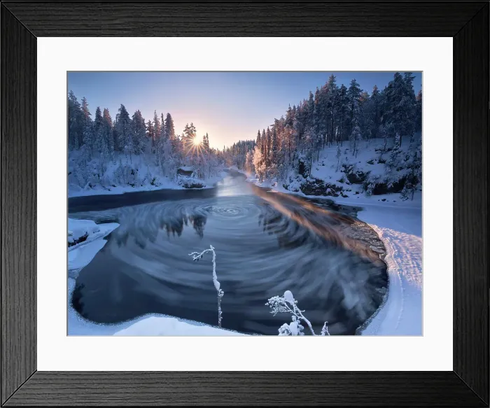 Framed Print : Myllytupa gorge at Oulanka National Park in winter, Oulu, Lapland, Finland Framed Print : Myllytupa gorge at Oulanka National Park in winter, Oulu, Lapland, Finland