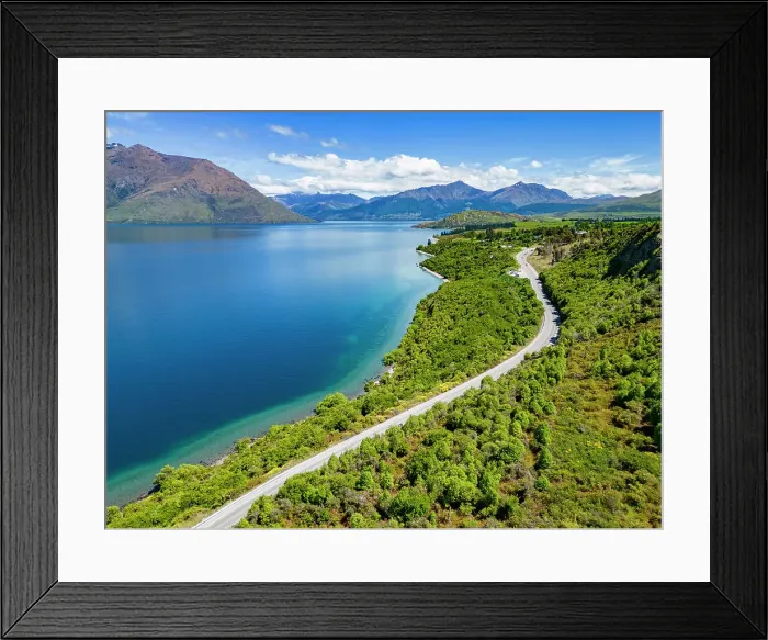 Framed Print : Road by Lake Wakatipu, South Island, New Zealand Framed Print : Road by Lake Wakatipu, South Island, New Zealand