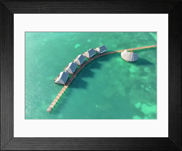 Framed Print : Luxury resort over the blue sea, Zanzibar, Tanzania Framed Print : Luxury resort over the blue sea, Zanzibar, Tanzania