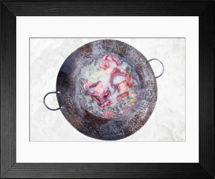Framed Print : a freshly caught octopus is cooked on the beach, Zanzibar, Tanzania Framed Print : a freshly caught octopus is cooked on the beach, Zanzibar, Tanzania