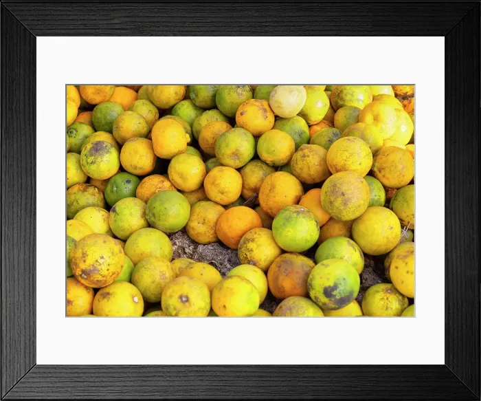 Framed Print : a lot of fresh fruits in the market of Mkokotoni, Zanzibar, Tanzania