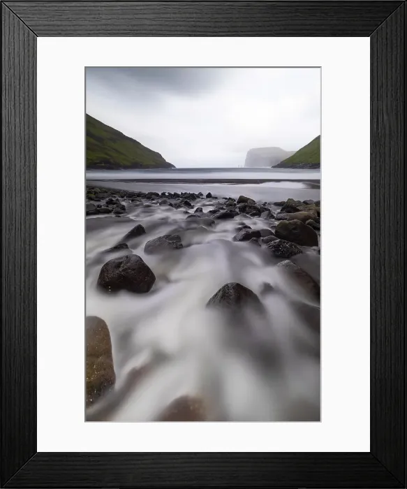 Framed Print : the Risin og Kellingin view from Tjornuvik village, Sunda municipality, Streymoy, Faroe Islands, Denmark