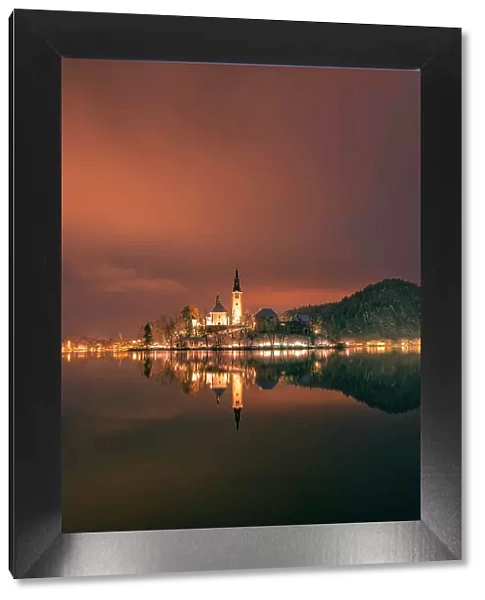 Church of the Assumption, Lake Bled, Slovenia by night