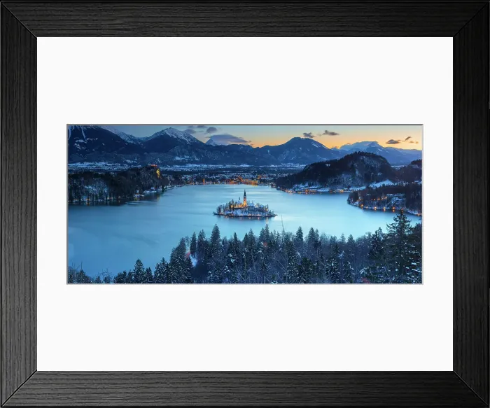 Framed Print : Church of the Assumption at dawn, Lake Bled, Slovenia Framed Print : Church of the Assumption at dawn, Lake Bled, Slovenia
