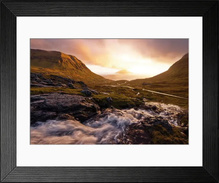 Framed Print : Koltur island with a bendings road in the foreground, Streymoy, Torshavnar municipality, Faroe Islands, Denmark Framed Print : Koltur island with a bendings road in the foreground, Streymoy, Torshavnar municipality, Faroe Islands, Denmark