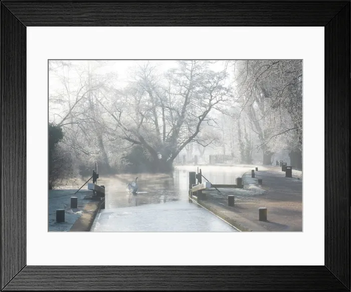 Framed Print : Millmead lock & River Wey on a frosty morning, Guildford, Surrey, England Framed Print : Millmead lock & River Wey on a frosty morning, Guildford, Surrey, England