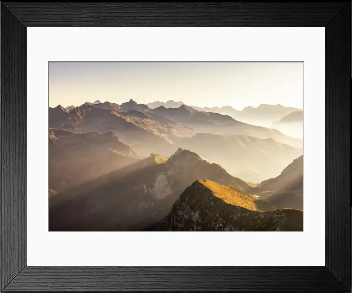 Framed Print : Sunrise light hit Prealpi Orobie. Serina valley, Lombardy, Italy Framed Print : Sunrise light hit Prealpi Orobie. Serina valley, Lombardy, Italy
