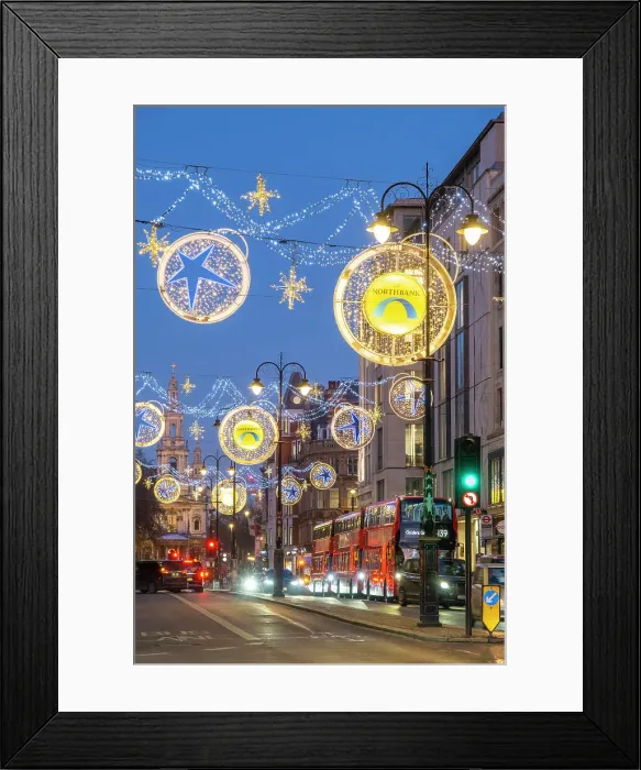 Framed Print : Christmas lights, Strand, London, England, UK Framed Print : Christmas lights, Strand, London, England, UK