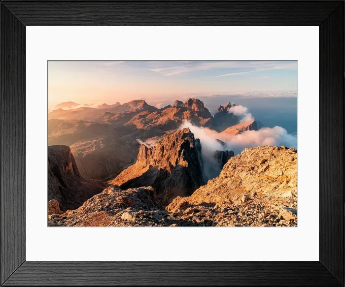 Framed Print : The peaks of Pale di San Martino group from Cimon della Pala peak. Rolle pass, Dolomites, Trentino Alto Adige, Italy Framed Print : The peaks of Pale di San Martino group from Cimon della Pala peak. Rolle pass, Dolomites, Trentino Alto Adige, Italy