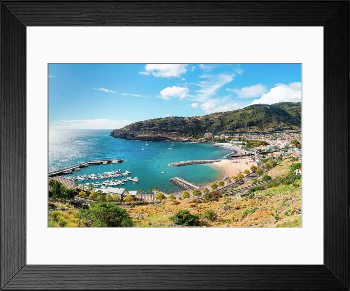 Framed Print : Machico beach with the playa from the Miradouro do Pico do Facho. Madeira, Portugal Framed Print : Machico beach with the playa from the Miradouro do Pico do Facho. Madeira, Portugal