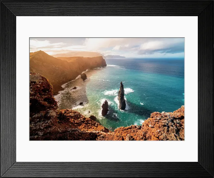 Framed Print : The rocks, the sea and the cliff at sunset above the miradouro do San Lourenco, Madeira Island, Portugal Framed Print : The rocks, the sea and the cliff at sunset above the miradouro do San Lourenco, Madeira Island, Portugal