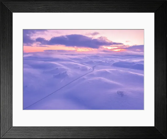 Framed Print : Tanafjordveien road during a winter sunset (Tana, Troms og Finnmark, Norway) Framed Print : Tanafjordveien road during a winter sunset (Tana, Troms og Finnmark, Norway)