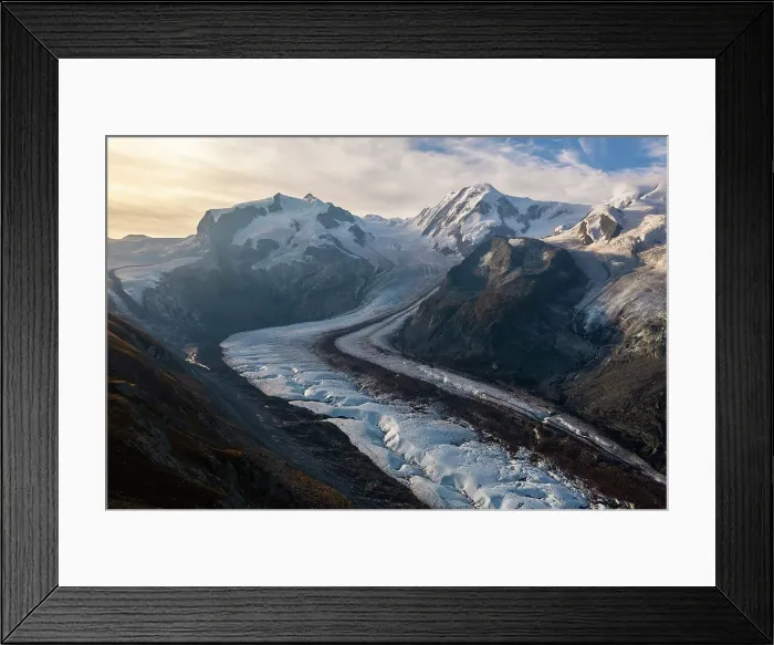 Framed Print : Gornergrat glacier during summer, Zermatt, Canton of Valais, Visp, Switzerland Framed Print : Gornergrat glacier during summer, Zermatt, Canton of Valais, Visp, Switzerland