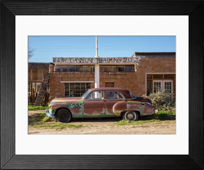 Framed Print : Classic 50's car, Cow Canyon Trading post, Bluff, Utah, USA