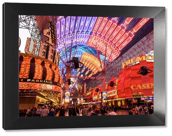 LED canopy over Fremont Street, Downtown, Las Vegas, Nevada, USA