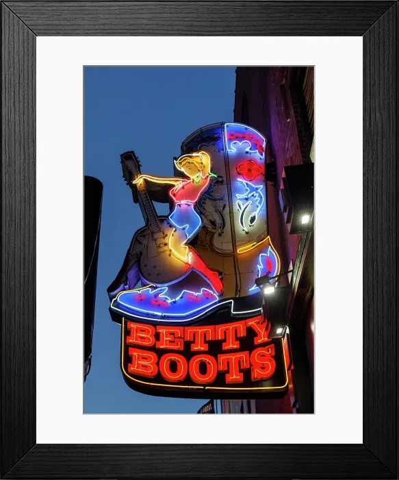 Framed Print : Betty Boots, Broadway, Nashville, Tennessee, USA Framed Print : Betty Boots, Broadway, Nashville, Tennessee, USA