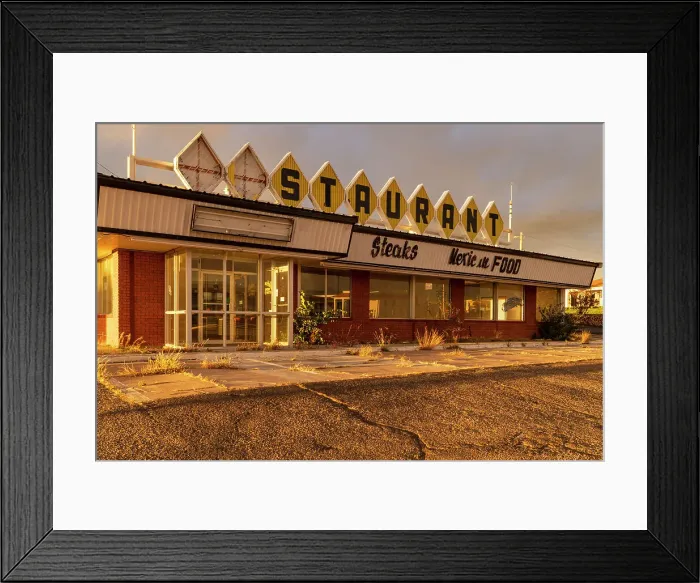 Framed Print : USA, New Mexico, Route 66, Santa Rosa, abandoned Restaurant