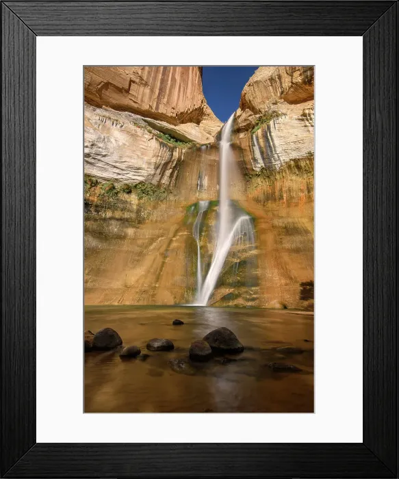 Framed Print : USA, Utah, Southwest, Colorado Plateau, Grand Staircase Escalante National Monument, Upper Calf Creek Falls Framed Print : USA, Utah, Southwest, Colorado Plateau, Grand Staircase Escalante National Monument, Upper Calf Creek Falls