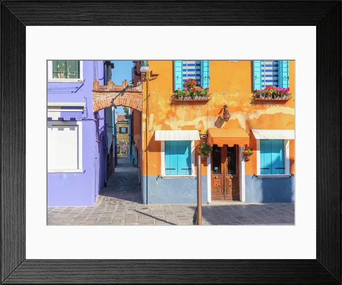 Framed Print : A close up view of the colorful houses of Burano Island (near Venice) on a sunny summer morning. Burano, Venezia, Italy Framed Print : A close up view of the colorful houses of Burano Island (near Venice) on a sunny summer morning. Burano, Venezia, Italy