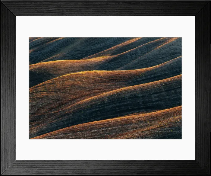 Framed Print : A close up view of some rolling hills taking the last light of the day in Tuscany. Italy Framed Print : A close up view of some rolling hills taking the last light of the day in Tuscany. Italy