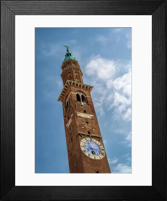 Framed Print : Torre Bissara clock tower, Vicenza, Veneto, Italy Framed Print : Torre Bissara clock tower, Vicenza, Veneto, Italy